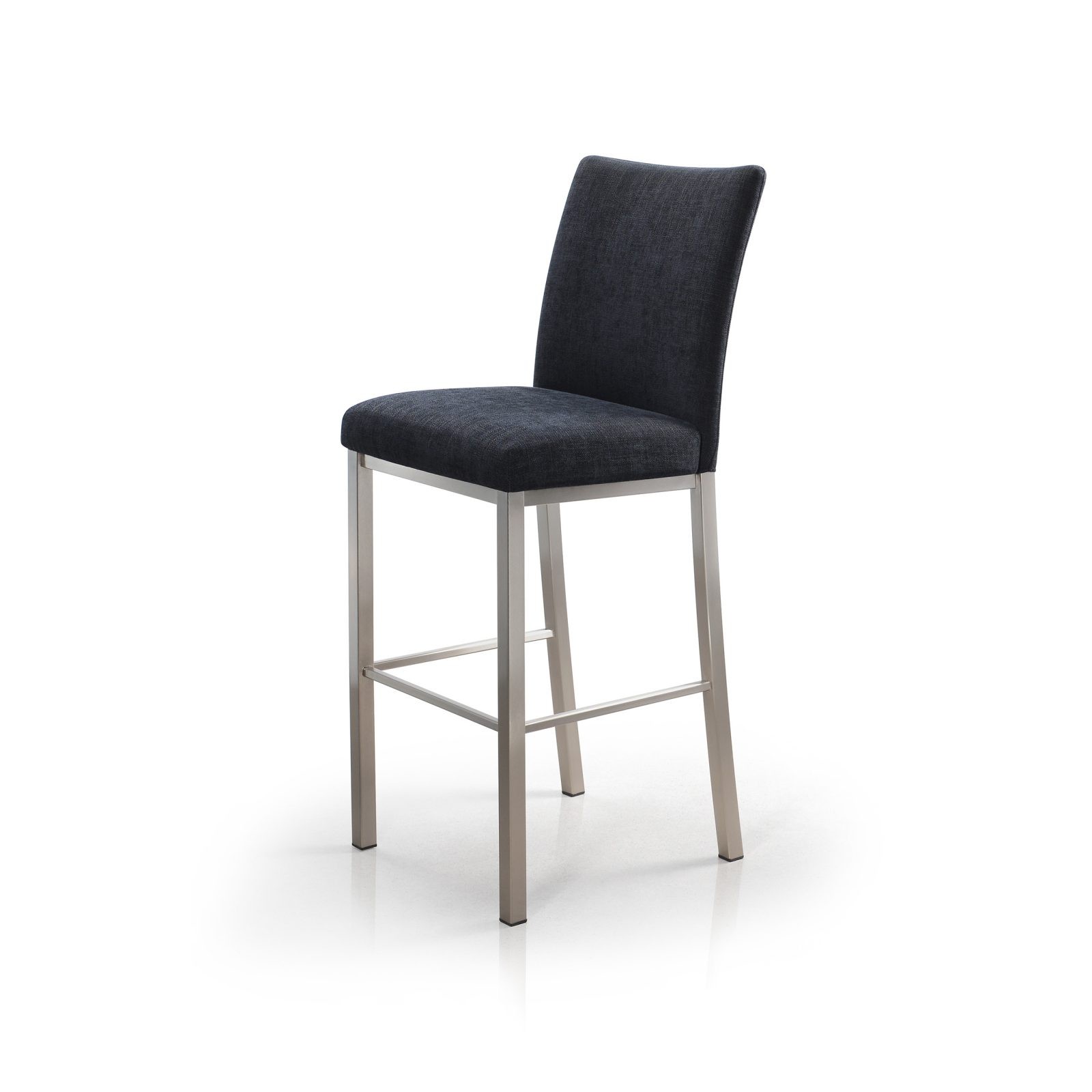 Trica Biscaro • Metal Finish: Brushed Steel • Seat and Back Cushion: Linoso Charcoal