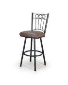 Charles I Bar Stool • Metal - Chocolate  Vinyl - Crazy Horse - Shown With Comfort Seat