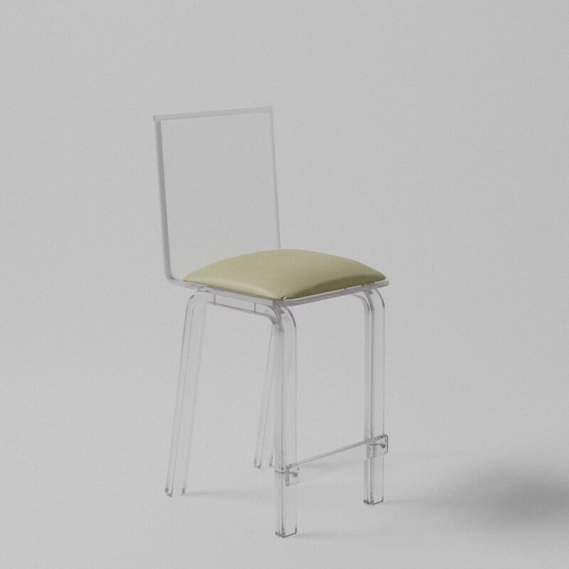 Muniz Classic Clear Acrylic Bar Stool with Back