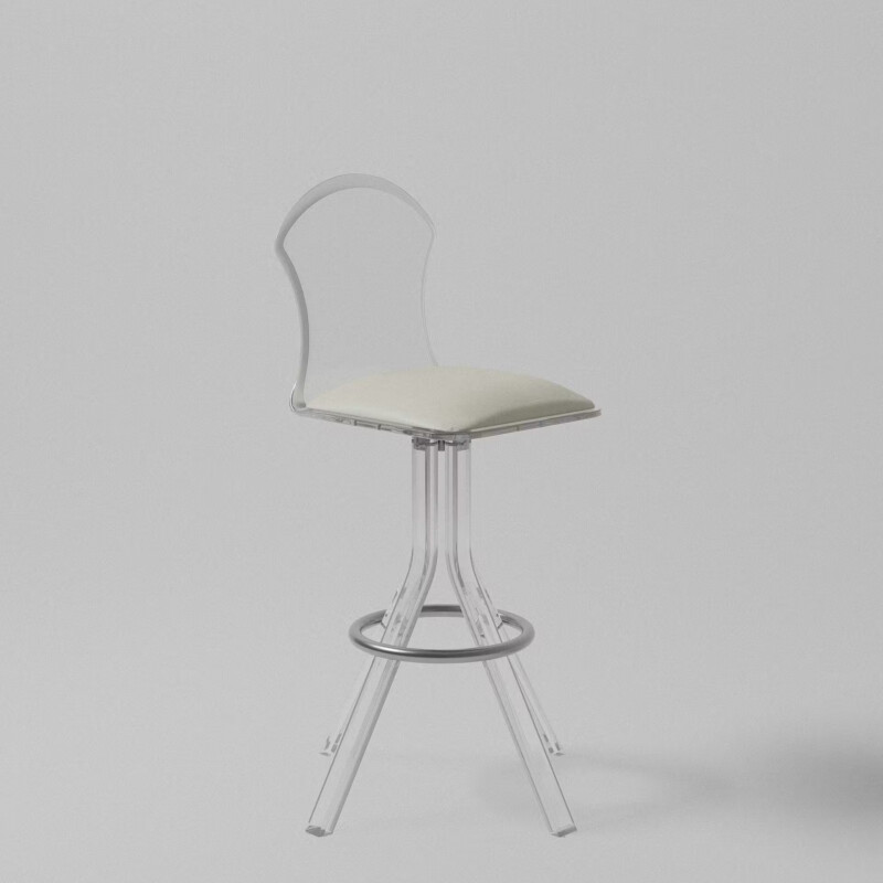 Muniz Mushroom Clear Acrylic Swivel Barstool