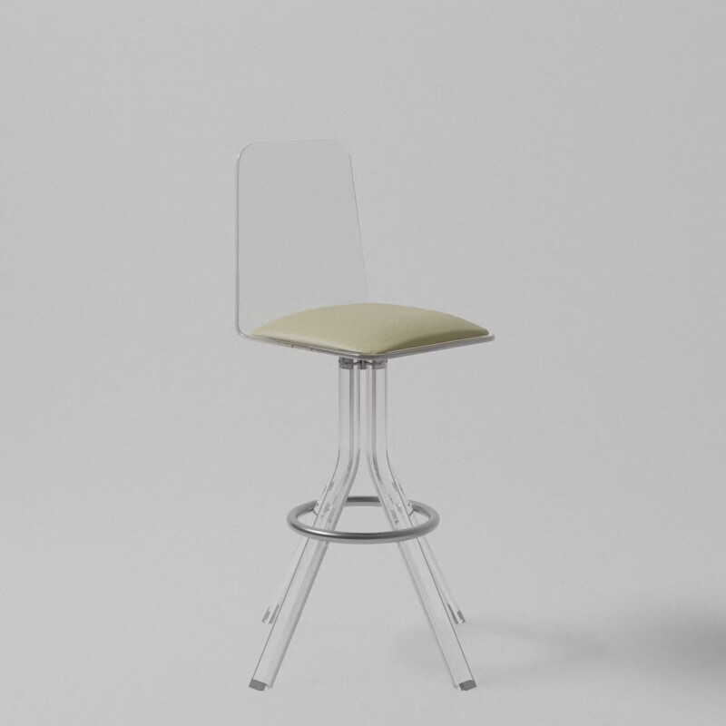 Muniz Regular Clear Acrylic Swivel Barstool