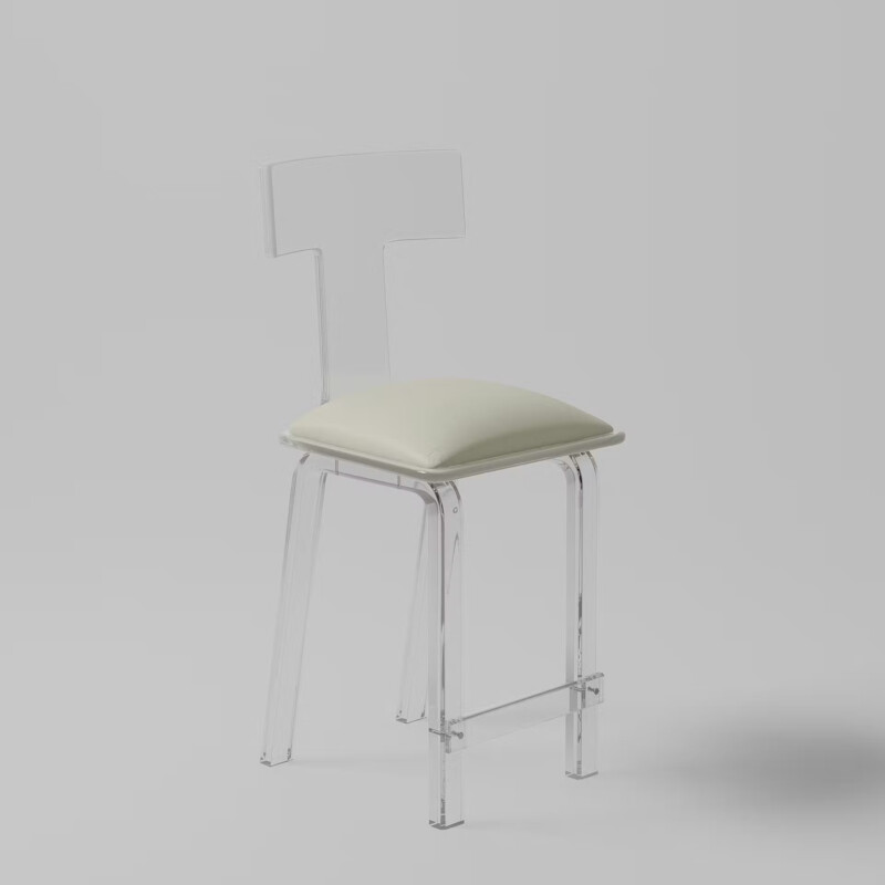 Muniz Sofia Clear Acrylic Bar Stool with Back