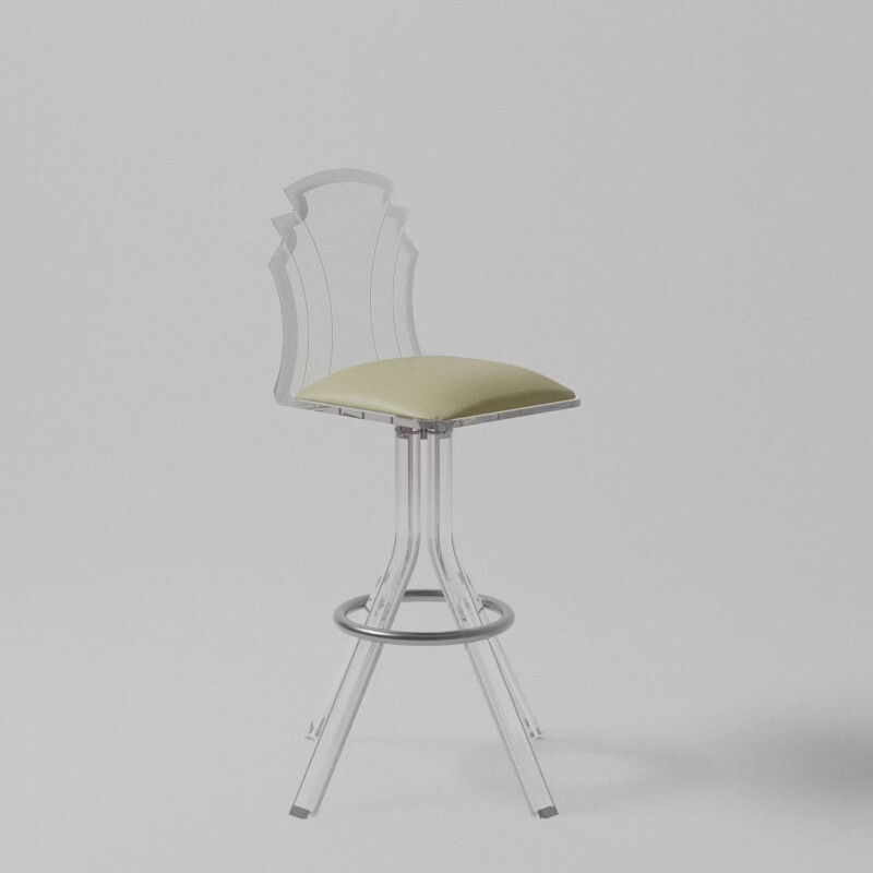 Muniz Tiffany Clear Acrylic Swivel Barstool