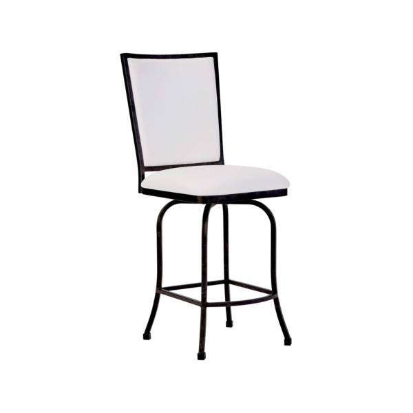 Shown in AgedIron finish Aspen Pure White fabric