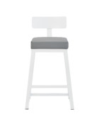 Shown In Opaque White finish DillonSteel fabric