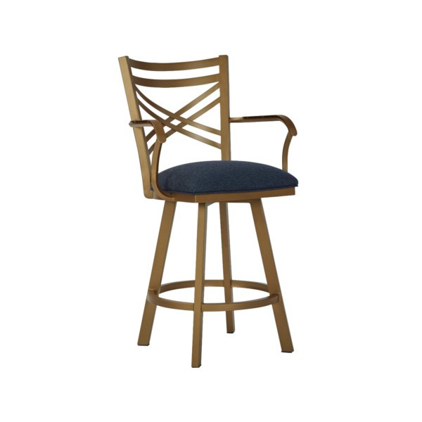 Shown in Opaque Copper with Max Denim Fabric