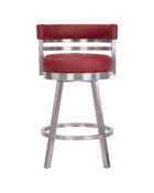 Miramar shown is Brush Stainless Steel finish with Dillon Lipstick fabric