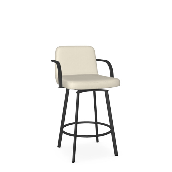 Tricia Shown in - Metal Finish - 25 Black Coral | Seat Covering - GT Parchment