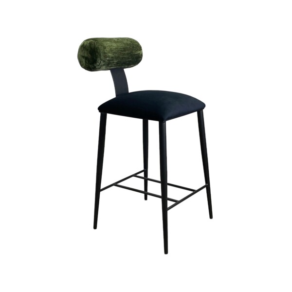 Luca Shown in Suede Black Finish with Forest Green Fabirc angle