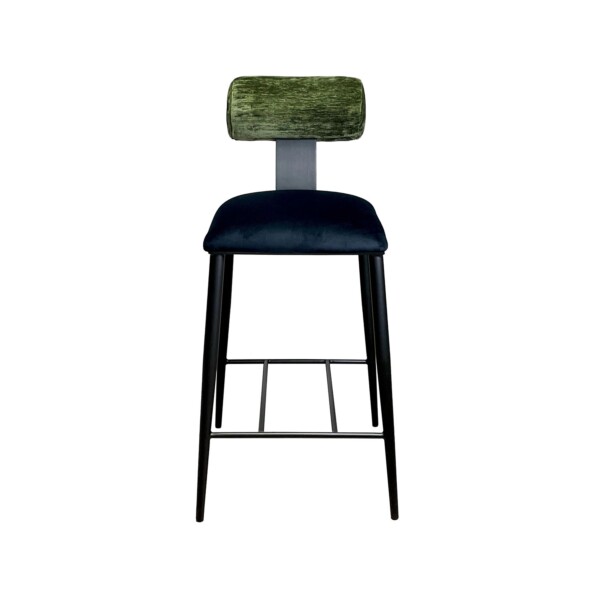 Luca Shown in Suede Black Finish with Forest Green Fabirc front