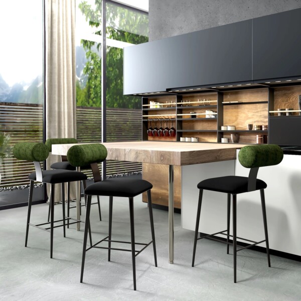 Luca Shown in Suede Black Finish with Forest Green Fabirc oom2