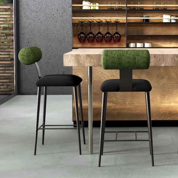 Luca Shown in Suede Black Finish with Forest Green Fabirc room1