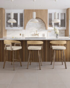 Amisco 41282 Carmela Shown In 69 Sugar Bronze Metal Finish • LR Harbor Fabric • NT Nature Ash Wood