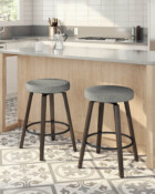 Walden Shown In 25 Black Coral Metal • KZ Silverpoint Fabric • 43 Cafe Wood