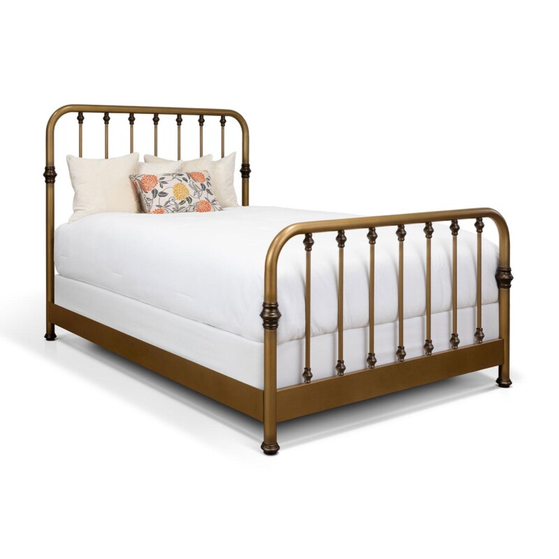 Wesley Allen Artem Bed Iron Headboard with Metal Surround