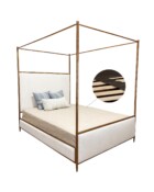 Royce Canopy Hand Hammered Copper French Ivory Performance Fabric3