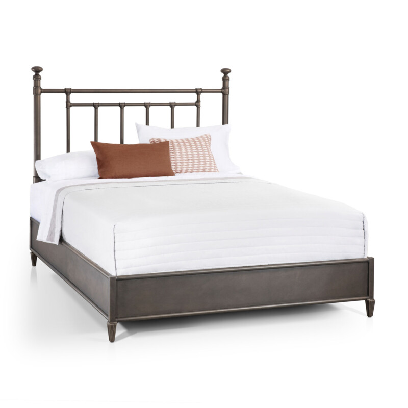Wesley Allen Blake Bed Iron Headboard with Metal Surround
