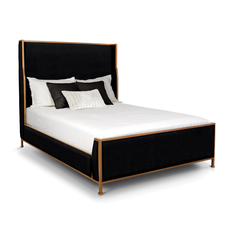 Wesley Allen Holden Upholstered Shelter Headboard and Upholstered Footboard Bed
