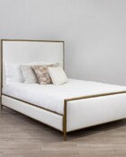 Royce Hammered Brass Royal White Performance Fabric