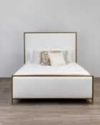 Royce Hammered Brass Royal White Performance Fabric