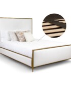 Royce Hammered Brass Royal White Performance Fabric