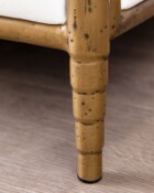 Royce Hammered Brass Royal White Performance Fabric