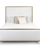 Royce Hammered Brass Royal White Performance Fabric