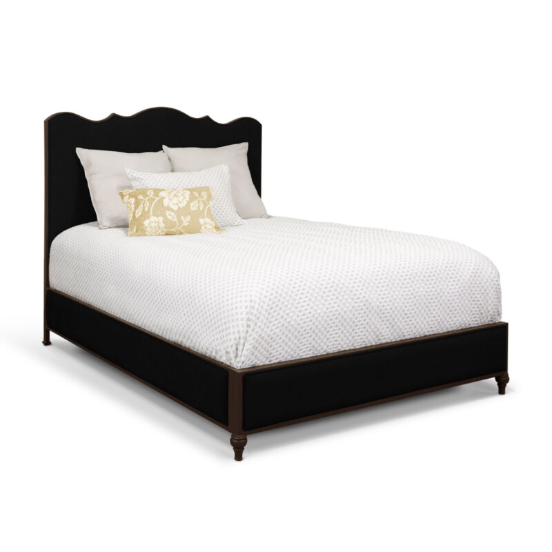 Wesley Allen Evans Upholstered Iron Headboard with Upholstered Surround