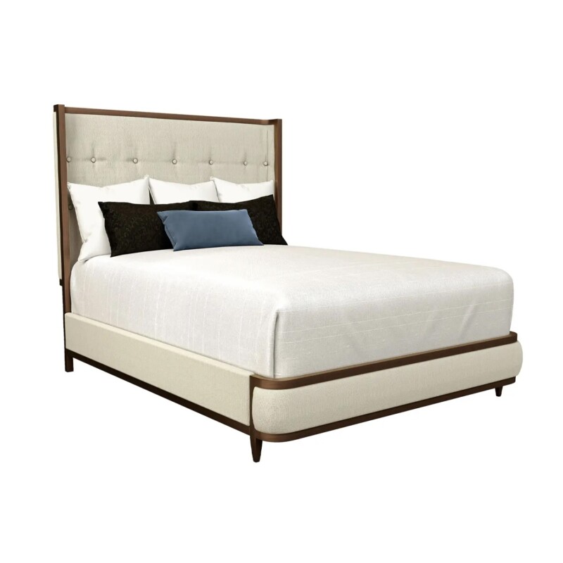 Wesley Allen Broadway Upholstered Iron Headboard with Upholstered Surround