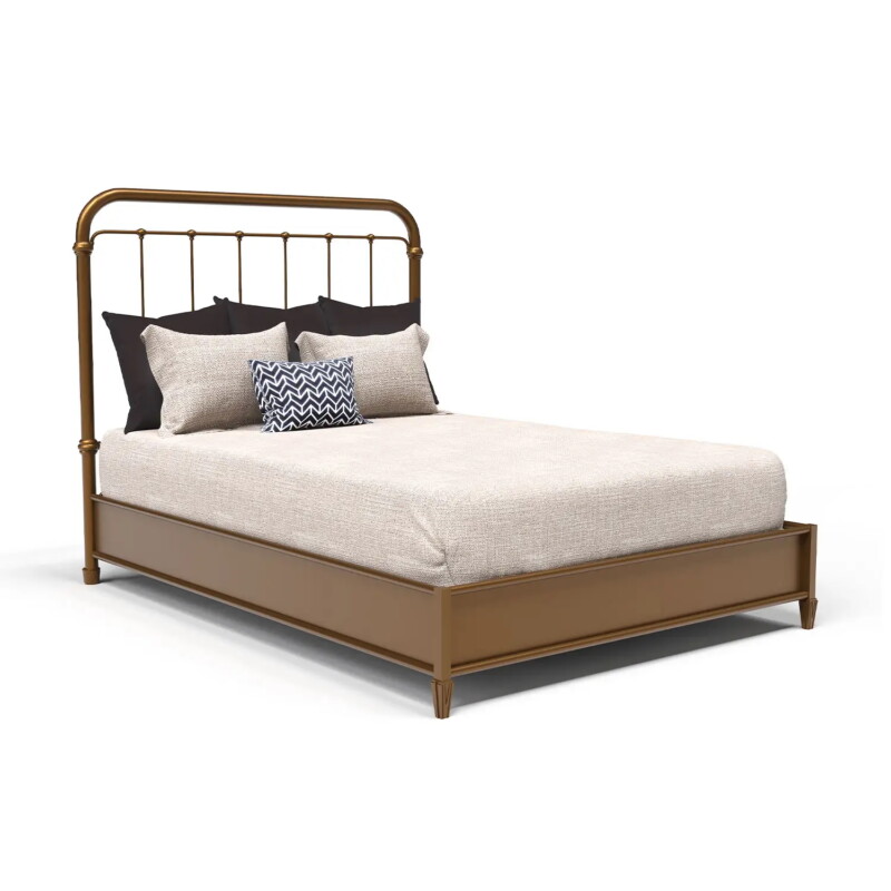 Wesley Allen Braden Bed Iron Headboard with Metal Surround