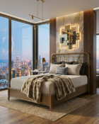 Braden Bed in Opaque Copper Finish Lifestyle