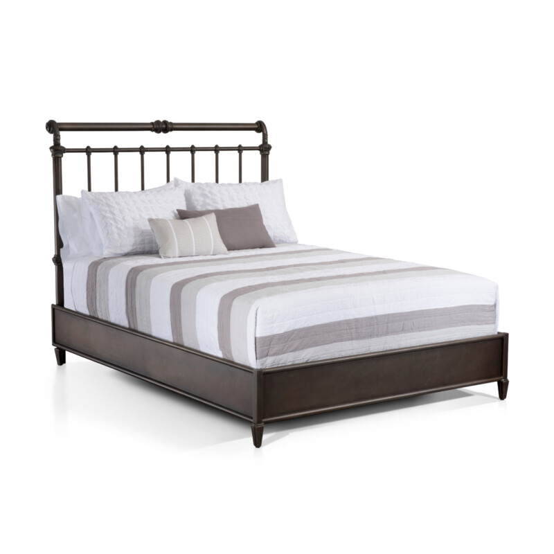 Wesley Allen Sheffield Bed Iron Headboard with Metal Surround