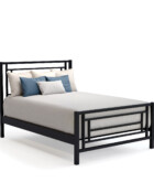 Wesley Allen Sunset Iron Bed Shown in Matte Black 1