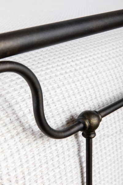 Wesley Allen Tucker Iron Bed Shown in Aged Gold 2