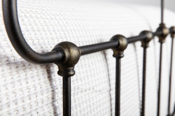 Wesley Allen Tucker Iron Bed Shown in Aged Gold 3