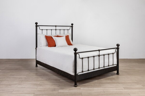 Wesley Allen Tucker Iron Bed Shown in Aged Gold 7