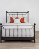 Wesley Allen Tucker Iron Bed Shown in Aged Gold 8