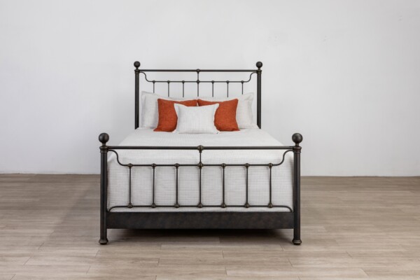 Wesley Allen Tucker Iron Bed Shown in Aged Gold 8