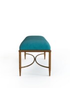 WesleyAllen_RoyceBench_B1506_HandHammeredCopperFinish_RoyalTealFabric_Side