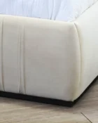 London Shown in Pebblestone Finish with Cream Velvet Performance Fabric closeup