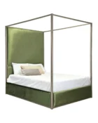 Lyanna Canopy shown in Brushed Champagne Finish with Posh Green Fabric.