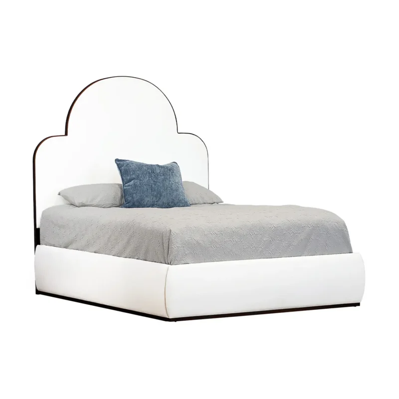 Wesley Allen Marigold Upholstered Iron Headboard with Upholstered Surround Bed