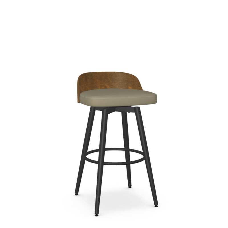 Amisco Frank Swivel Stool with Cushioned Seat & Low Backrest 41283