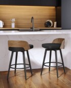 Shown in 25 Black Coarl Finsh • MQ Lichen Vinyl and 47 Tiramisu Wood lifestyle