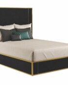 Wesley Allen Morgan Opaque Gold Finish Black Velvet Performance Fabric