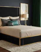 Wesley Allen Morgan Opaque Gold Finish Black Velvet Performance Fabric lifestyle