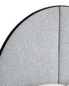 Wesley Allen Oliver Matte Black Finish Zen Dawn Performance Fabric Headboard