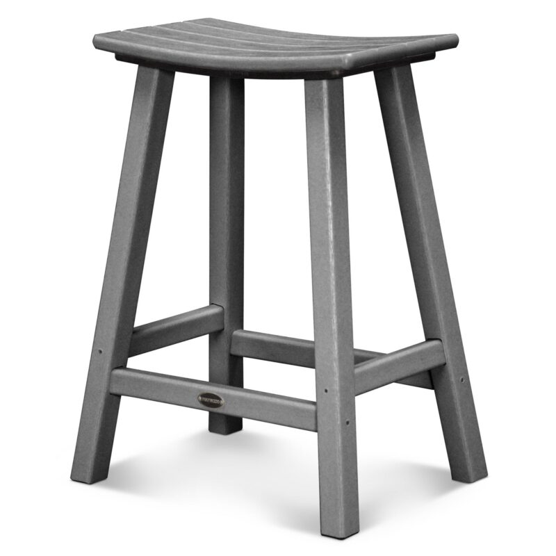 POLYWOOD Traditional 24" Saddle Counter Stool