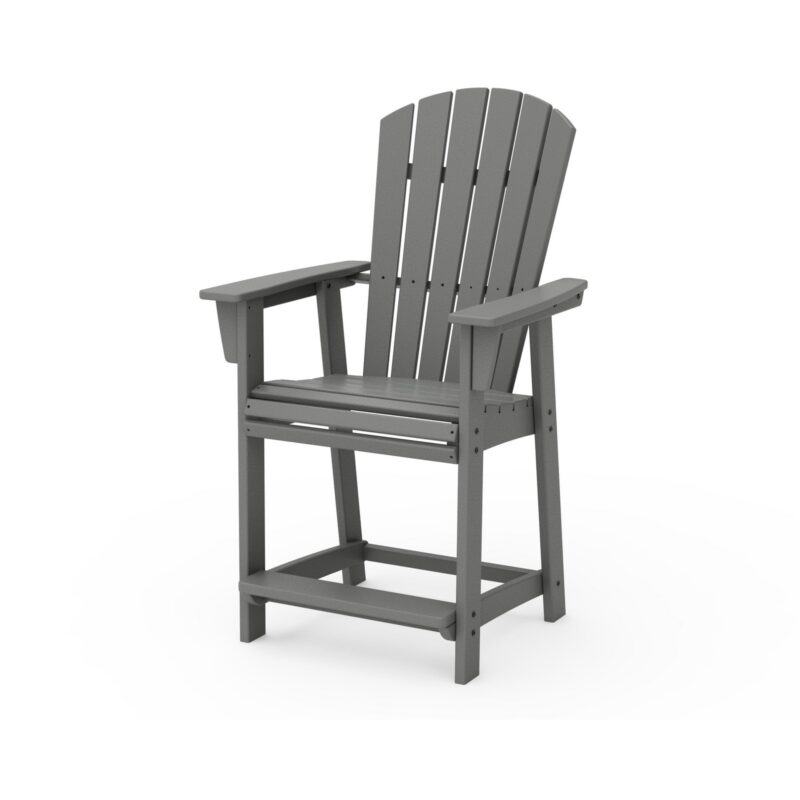 POLYWOOD Nautical Curveback Adirondack Counter Chair