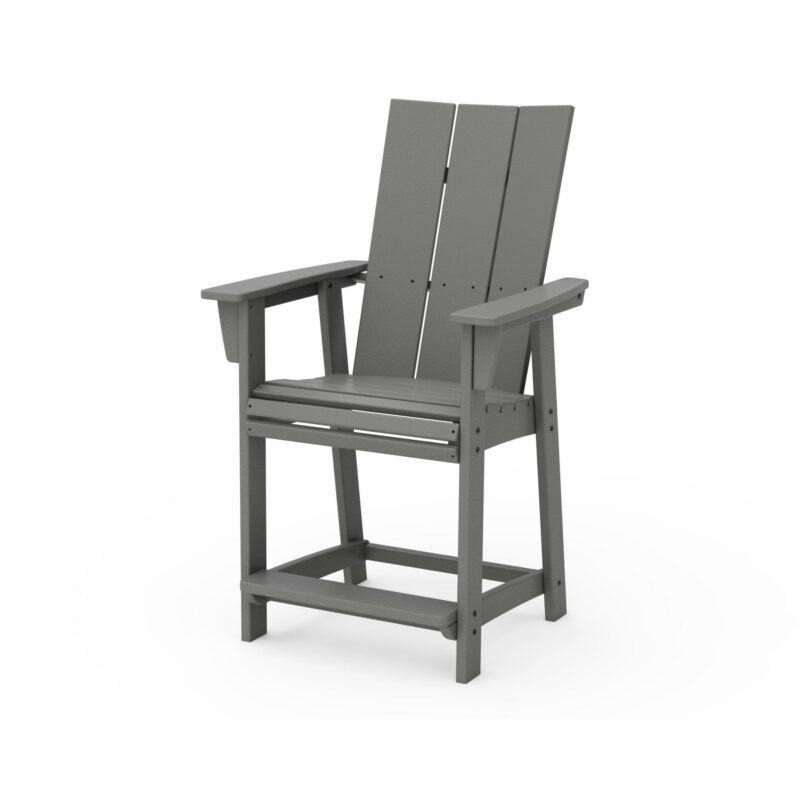 POLYWOOD Modern Curveback Adirondack Counter Chair